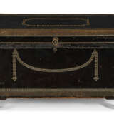AN ENGLISH BRASS-MOUNTED LEATHER TRUNK - photo 1