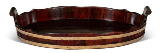 A GEORGE III BRASS-BOUND MAHOGANY BUTLER'S TRAY - photo 1