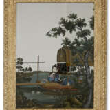 A LARGE CHINESE EXPORT REVERSE-PAINTED MIRROR - photo 1