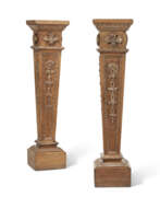 Pin. A PAIR OF GEORGE II CARVED PINE PEDESTALS