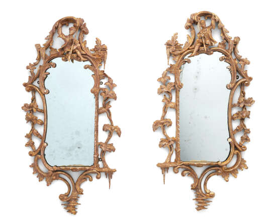 A PAIR OF LATE GEORGE II GILTWOOD MIRRORS - photo 1