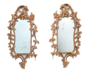 A PAIR OF LATE GEORGE II GILTWOOD MIRRORS