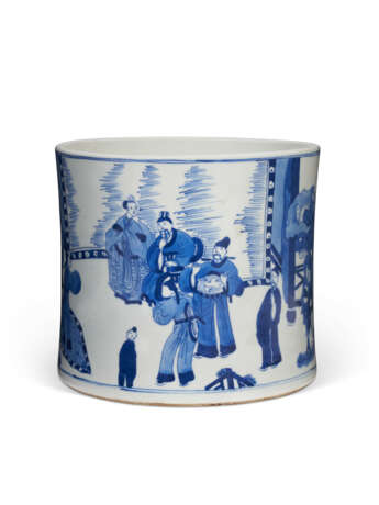 A CHINESE PORCELAIN BLUE AND WHITE CACHE POT - photo 4