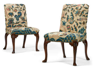 A PAIR OF GEORGE II WALNUT SIDE CHAIRS