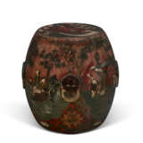 A CHINESE POLYCHROME-DECORATED WOOD GARDEN SEAT - photo 2