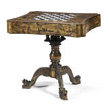A CHINESE EXPORT BLACK-AND-GILT LACQUER GAMES TABLE - фото 1