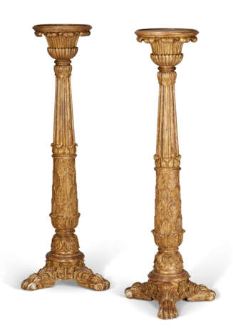 A PAIR OF REGENCY GILTWOOD TORCHÈRES - photo 1