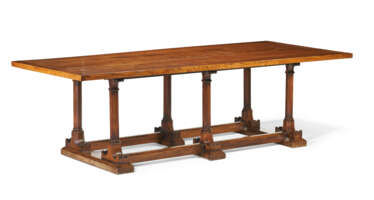 AN ENGLISH GOTHIC-REVIVAL OAK REFECTORY TABLE