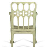 A GEORGE III STYLE GREEN-PAINTED ARMCHAIR - photo 4