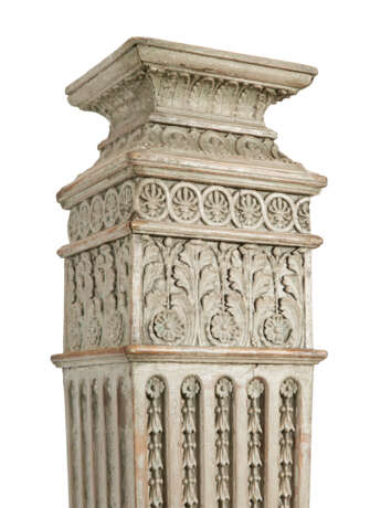 A GEORGE III STYLE CREAM-PAINTED PINE, LIME, AND COMPOSITION PEDESTAL - photo 6