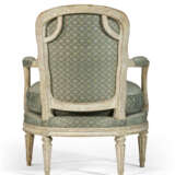 A LOUIS XVI CREAM-PAINTED BEECHWOOD FAUTEUIL - фото 4