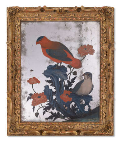 A CHINESE EXPORT REVERSE-PAINTED MIRROR - фото 1