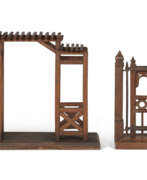Bois de chêne. TWO ARCHITECTURAL MODELS OF AN ARBOR AND A GATEWAY