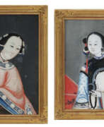 Qing-Dynastie. TWO CHINESE EXPORT REVERSE-PAINTED MIRRORS