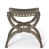 A FRENCH CAST-IRON 'CURULE' STOOL - photo 2