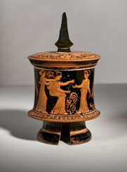 AN ATTIC RED-FIGURED PYXIS
