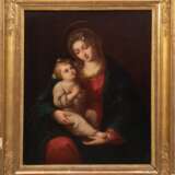 Maler um 1800 "Madonna mit Kind", Öl/ Lw., doubliert, unsign., 45x38,5 cm, Rahmen - фото 1