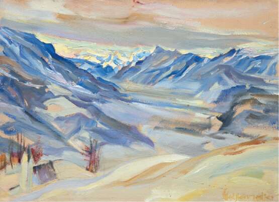 Flechtenmacher, Otto (1900-1982 Mösern/Telfs) "Blick ins Inntal", Öl/ Lw., sign. u,r., 40x50 cm, Rahmen - photo 1