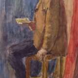 Maler Ende 19. Jh. "Lesender", Aquarell, unsign., 44x24 cm, im Passepartout hinter Glas und Rahmen - фото 1