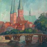 Plog, Olga (1894-1967) "Lübecker Altstadt", Öl/ Lw., sign. u.r., 47x33 cm, Rahmen - photo 1