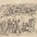 Fischer-Trachau, Otto (1878 Trachau/Dresden-1958 Hamburg) "Mythologische Szene", Federzeichnung, rücks. Nachlaßstempel, 14x16,5 cm, im Passepartout (Nach Abschluss einer Malerlehre im Jahre 1901 studierte er bi… - Foto 1