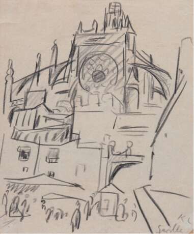 Löwengard, Kurt (1895 Hamburg-1940 London) "Sevilla", Bleistiftzeichnung, monogr. und bez. u.r., 18,5x14,5 cm, im Passepartout - фото 1