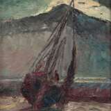 Detire, Rene (Künstler 20. Jh.) "Fischerboot vor Küste", Öl/ Mp., sign. u.r., 24x15 cm, Rahmen - photo 1