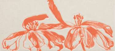 Illies, Arthur (1870 Hamburg-1952 Lüneburg) &quot;Rote Tulpen&quot;, Farbradierung, unsig., rückseitig Nachlaßstempel, 26x34 cm, ungerahmt