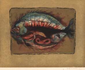 Loeding, Peter (1936 Hamburg-2013 ebenda) &quot;Fisch&quot;, Farbradierung, handsign. u.r., 24,5x30 cm, ungerahmt