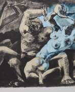 Drucke und Gravuren. Picasso, Pablo (1881 Màlaga-1973 Mougins) &quot;Die Bacchanten&quot;, Litho., 411/ 2000, sign. u.r. und dat. 22.XI.55, 39x53 cm, im Passepartout hinter Glas und Rahmen