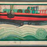 Hundertwasser, Friedensreich (1928 Wien-2000 an Bord der Queen Elizabeth 2) "Regentag auf Liebe Wellen", Kunstdruck mit Folienprägung, bez. und Werknummer 697A, am Rand fleckig, 45x64,5 cm, hinter Glas und Rah… - photo 1