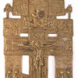 Orthodoxes Kreuz, Messing, reich figürlich reliefiert, 22x10,5 cm - фото 1