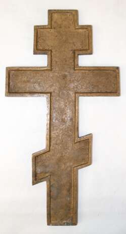 Orthodoxes Kreuz, Messing, reliefiert, 27,5x14 cm - Foto 2
