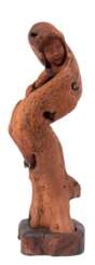 Holzfigur &amp;quot;Junge Frau&amp;quot;, aus Weinrebe geschnitzt, auf angepaßtem Holzsockel, Ges.-H. 32 cm