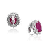 SET OF RUBY AND DIAMOND EARRINGS AND RING - фото 5