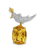 Цитрин. TIFFANY & CO. BY SCHLUMBERGER STUDIO, CITRINE AND DIAMOND 'BIRD ON A ROCK' BROOCH
