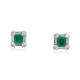 NO RESERVE - SET OF EMERALD AND DIAMOND EARRINGS AND RING - Foto 4