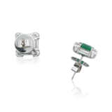NO RESERVE - SET OF EMERALD AND DIAMOND EARRINGS AND RING - Foto 5