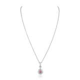 COLOURED DIAMOND AND DIAMOND PENDENT NECKLACE - photo 3