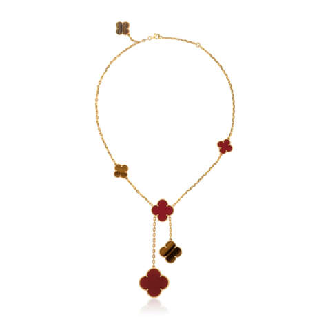 VAN CLEEF & ARPELS CARNELIAN AND TIGER'S EYE 'MAGIC ALHAMBRA' NECKLACE - photo 2