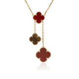 VAN CLEEF & ARPELS CARNELIAN AND TIGER'S EYE 'MAGIC ALHAMBRA' NECKLACE - Foto 4