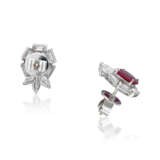 NO RESERVE - SET OF RUBY AND DIAMOND RING AND EARRINGS - Foto 5