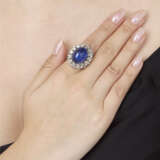 NO RESERVE - STAR SAPPHIRE AND DIAMOND RING - photo 3