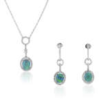 DAVID MORRIS OPAL AND DIAMOND NECKLACE AND EARRINGS - Foto 1