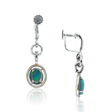 DAVID MORRIS OPAL AND DIAMOND NECKLACE AND EARRINGS - фото 7