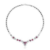 SET OF RUBY AND DIAMOND NECKLACE, BRACELET AND RING - Foto 3