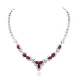 SET OF RUBY AND DIAMOND NECKLACE, BRACELET AND RING - Foto 4