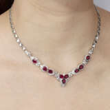 SET OF RUBY AND DIAMOND NECKLACE, BRACELET AND RING - Foto 12