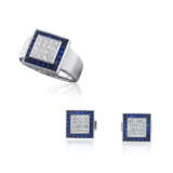 NO RESERVE - PIAGET SAPPHIRE AND DIAMOND RING AND CUFFLINKS - Foto 1