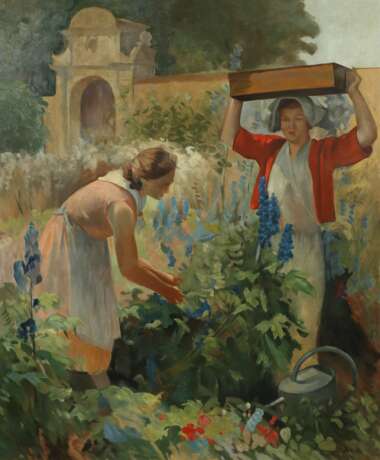 Fidler Maler des 20./21. Jh.. ''Im Garten'', in einem blühen… - фото 1